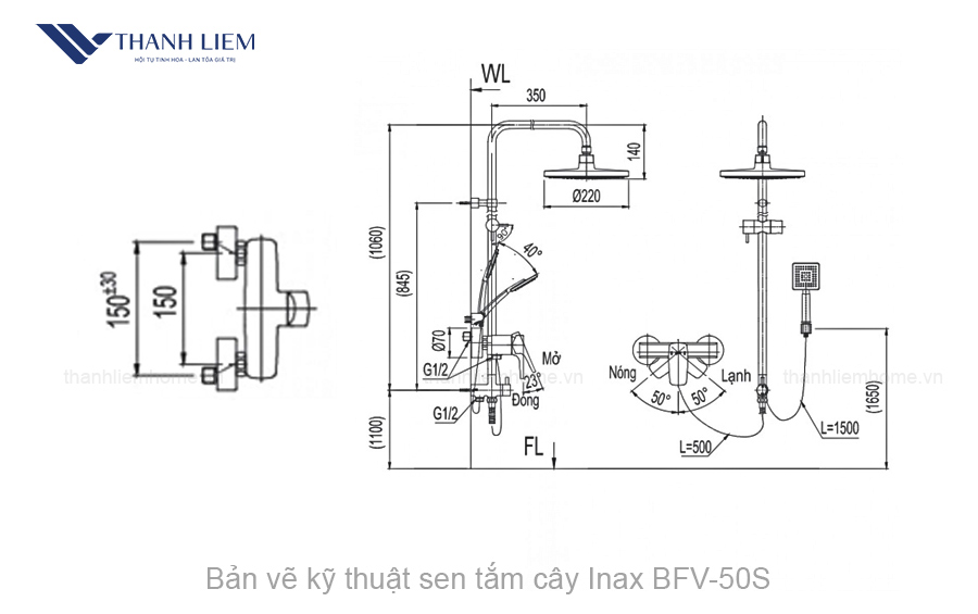 sen tam cay inax bfv-50s