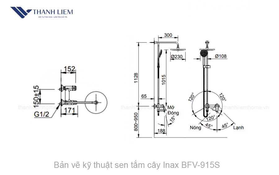 sen tam cay inax bfv-915s