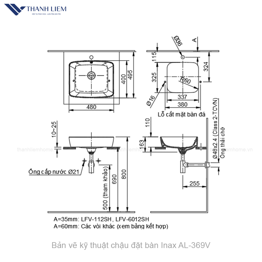 ban ve ky thuat chau dat ban Inax AL-369v