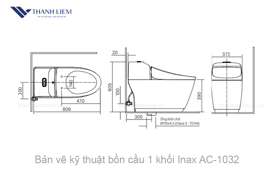 bon cau 1 khoi inax ac-1032 nap dien tu cwh17vn