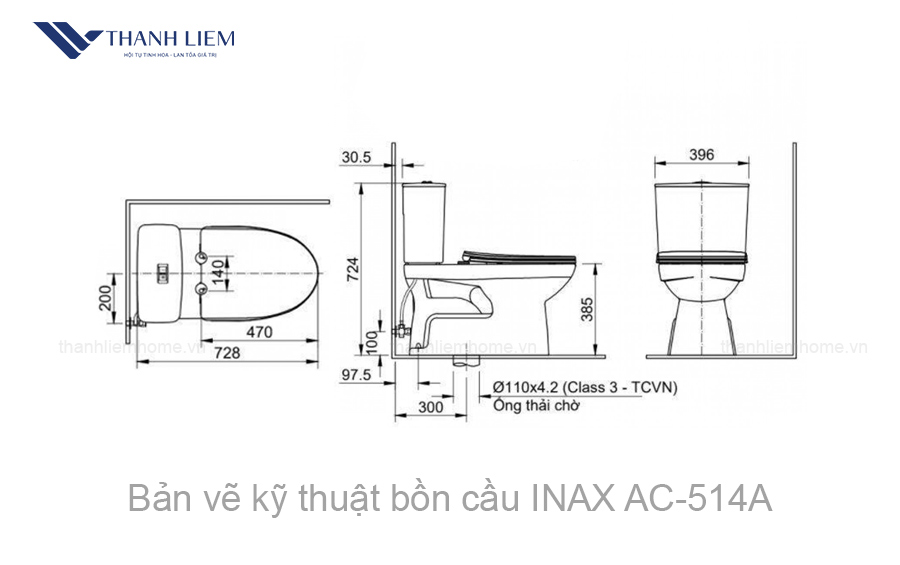 bon cau inax ac-514a nap dien tu cwh18vn