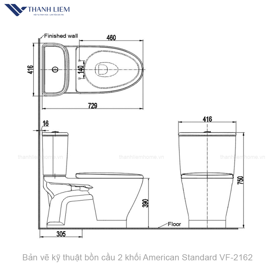 ban ve ky thuat bon cau 2 khoi american standard vf-2162