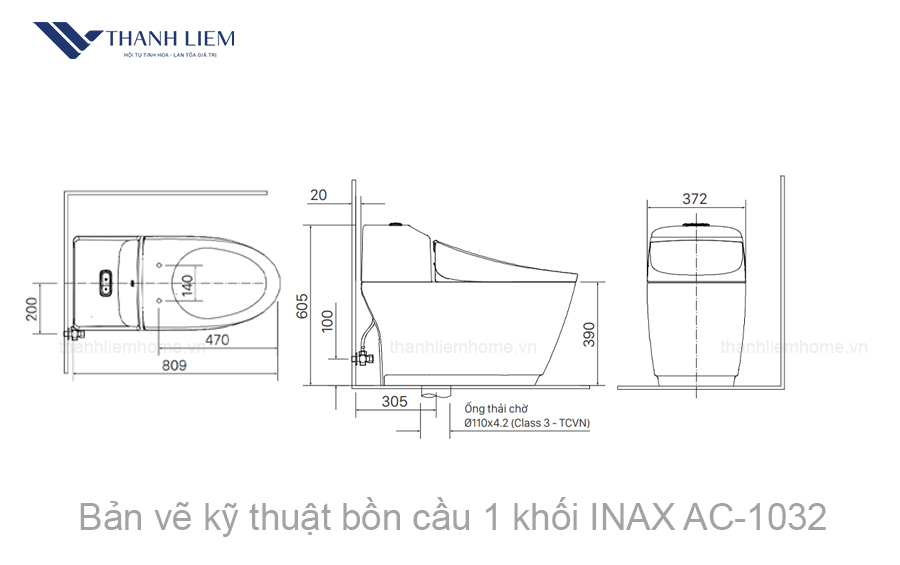 bon cau 1 khoi inax ac1032 nap dien tu cwh20vn