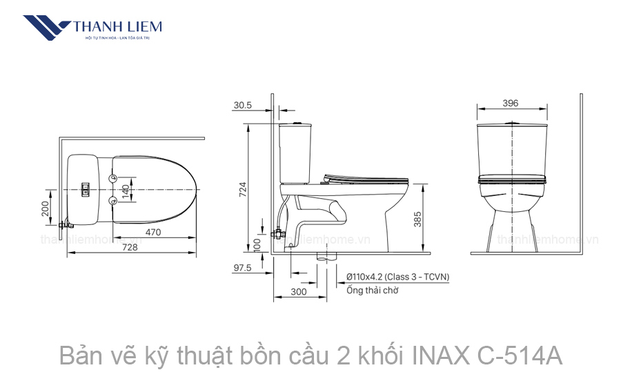 bon cau 2 khoi inax c-514a nap dien tu cwh17vn