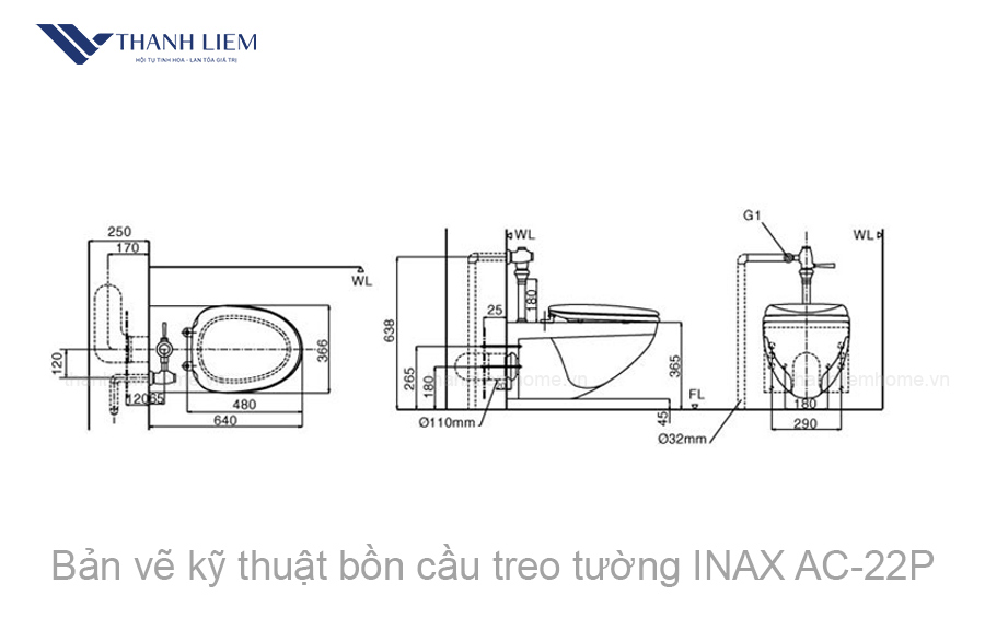 bon cau treo tuong inax ac-22p nap dien tu cwh17vn