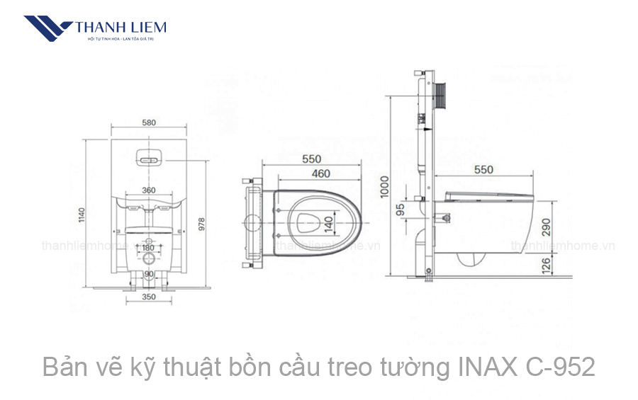 bon cau treo tuong inax ac-952 nap dien tu cwh17vn