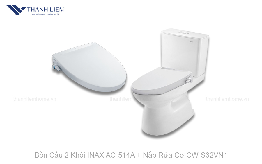 bon cau 2 khoi inax ac514a nap rua co cws321vn