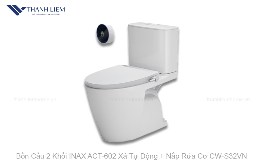 bon cau 2 khoi inax act602 xa tu dong nap rua co cws32vn