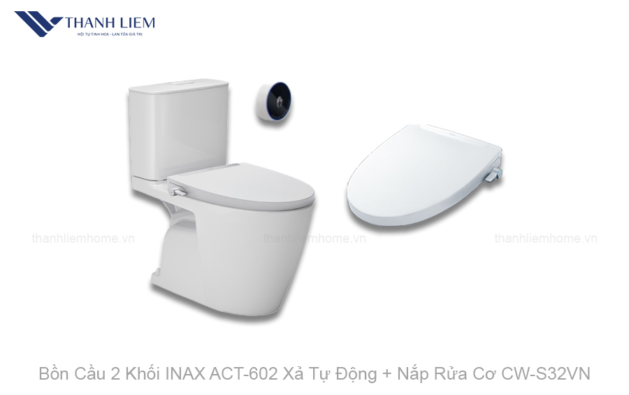 bon cau 2 khoi inax act602 xa tu dong nap rua co cws32vn