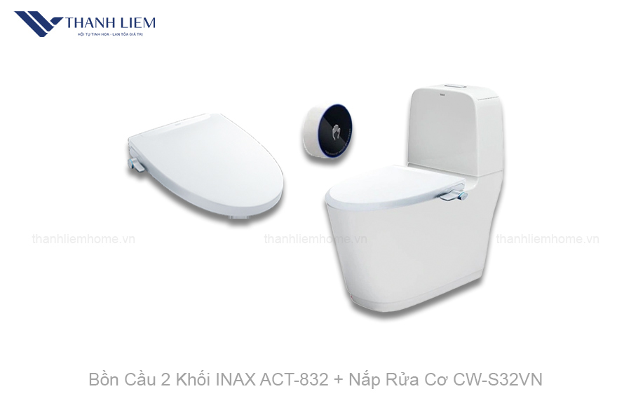 bon cau 2 khoi inax act832 xa tu dong nap rua co cws32vn
