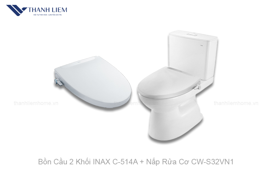 bon cau 2 khoi inax c514a nap rua co cws32vn1