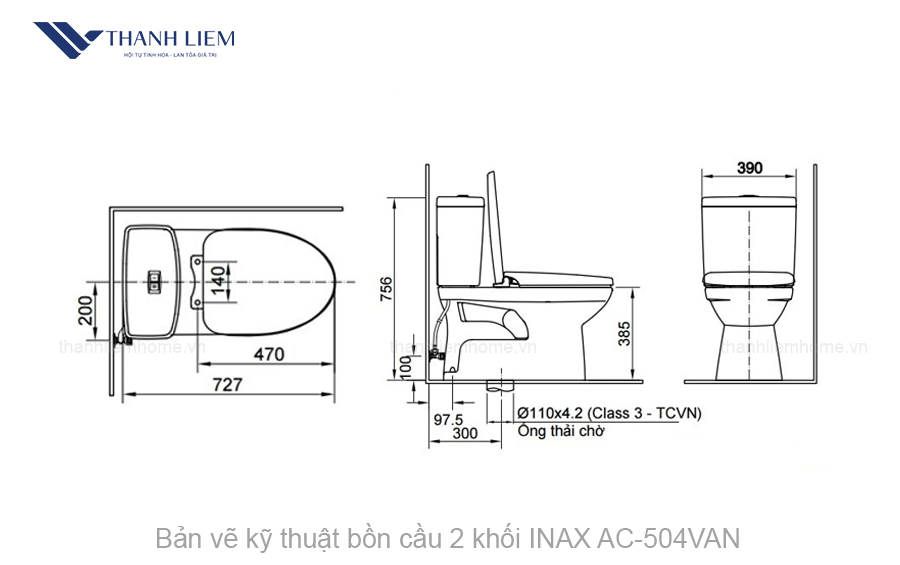 bon cau 2 khoi inax ac504van nap dong em
