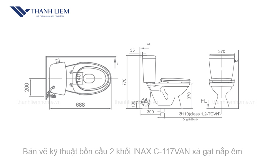 bon cau 2 khoi inax c117van xa gat nap em
