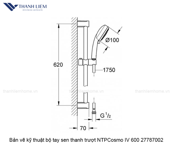 bo tay sen thanh truot NTPCosmo IV 600 27787002