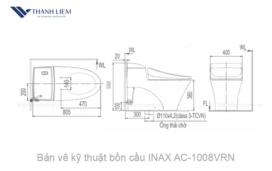 bon cau 1 khoi inax ac1008vrn