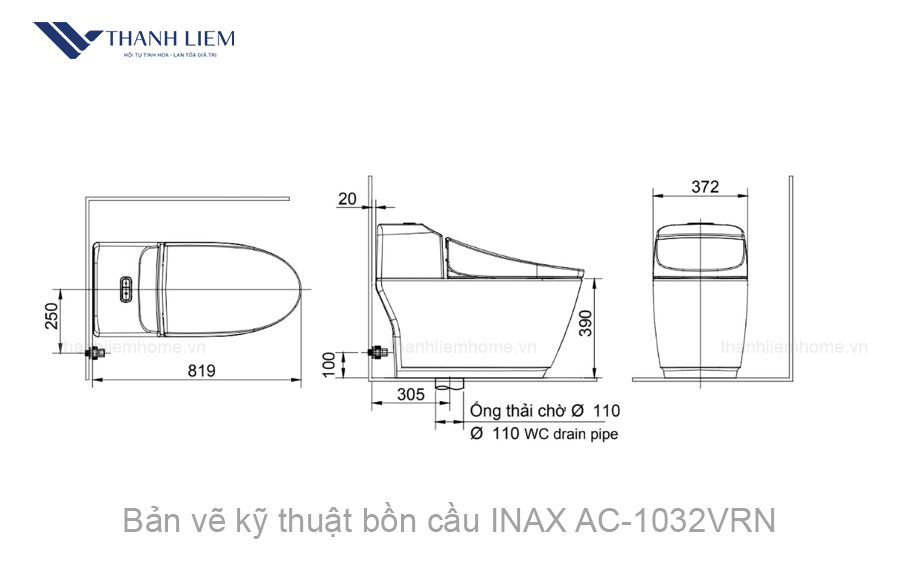 bon cau 1 khoi inax ac1032vrn