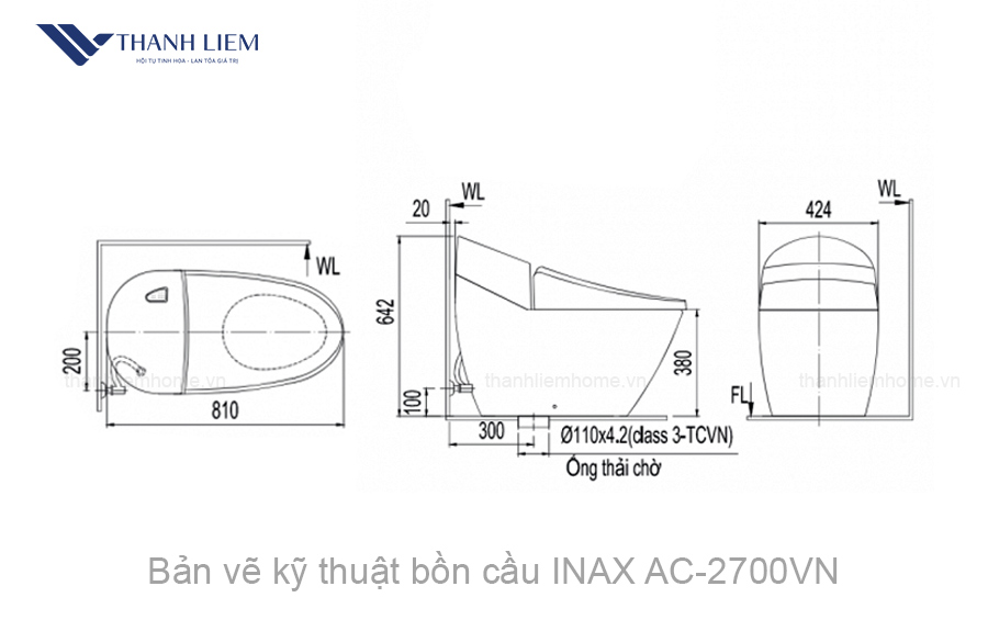 bon cau 1 khoi inax ac2700vn