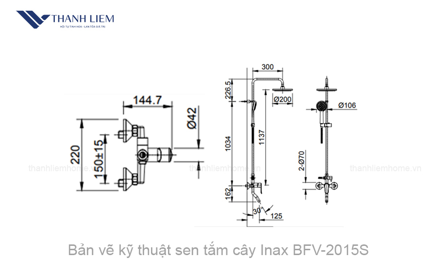 sen tam cay Inax BFV-2015S