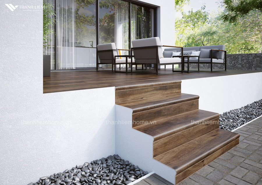 gach gia go op cau thang