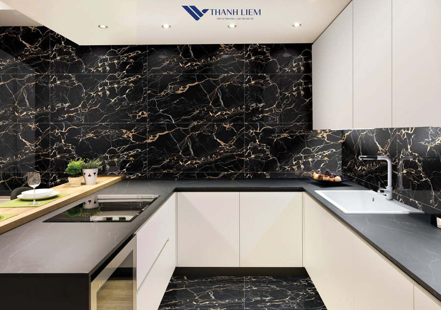 cach phoi gach nha bep theo gam mau toi