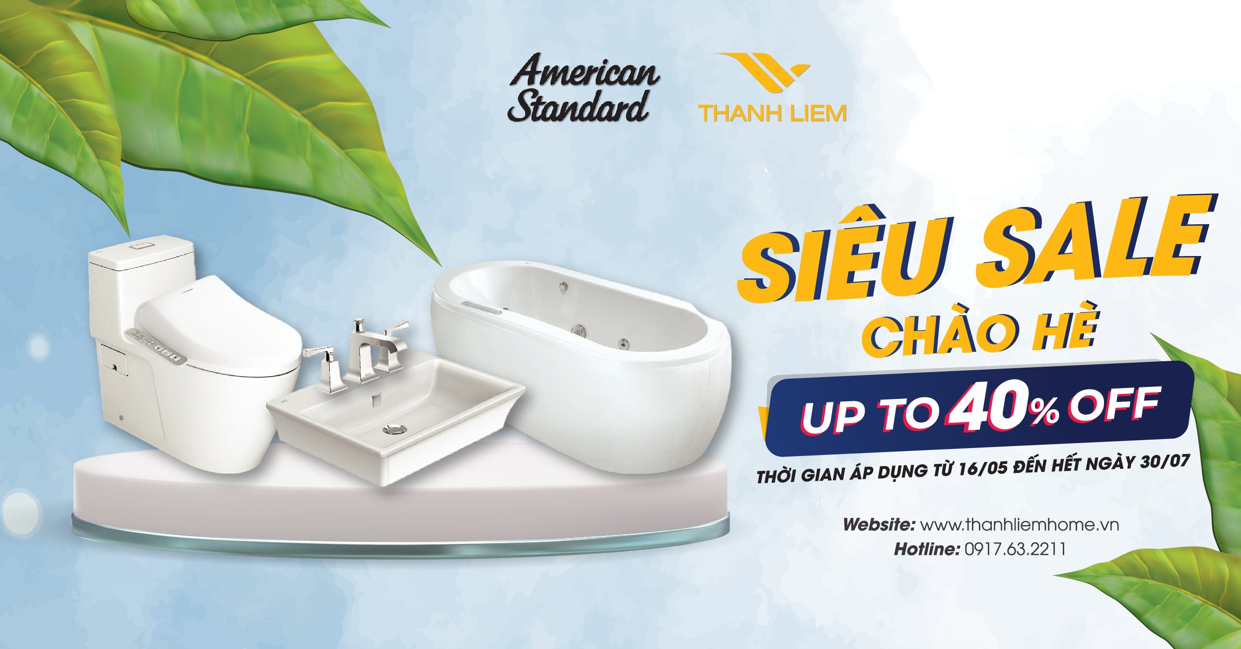 Combo thiết bị vệ sinh American Standard giảm giá sâu nhất hè này