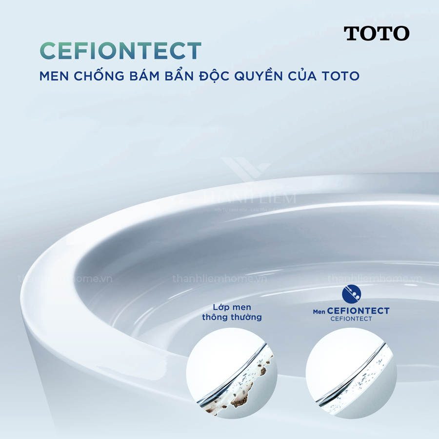 cong nghe cefiontect có trong thiet bi ve sinh toto