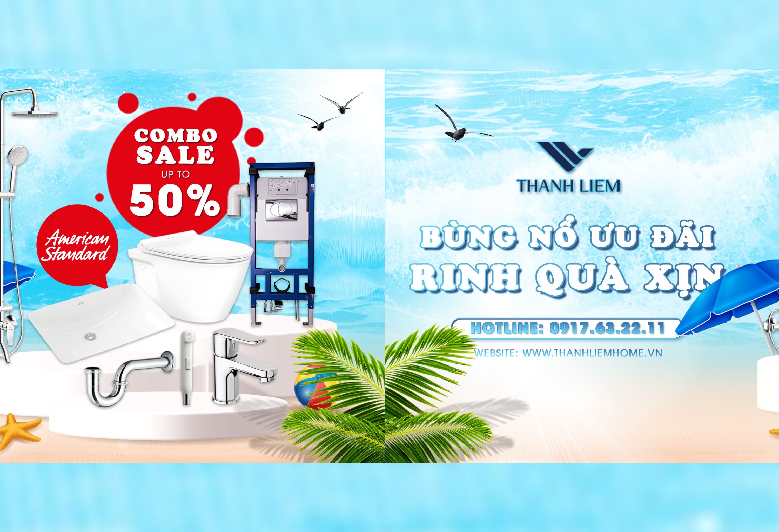 Sale combo thiết bị vệ sinh chính hãng ưu đãi đến 50%
