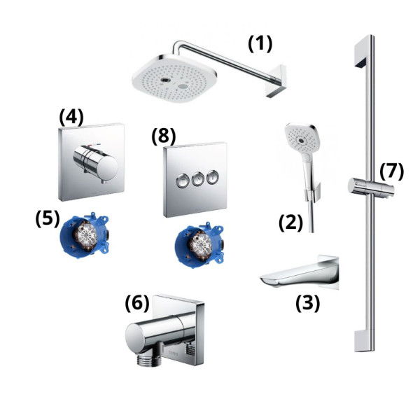 Bộ sen tắm âm tường 3 đường nước nhiệt độ TBW02004A TBW02006V TBG02001B TBV02402B TBN01001B TBV02105B TBW02013B TBW07019A