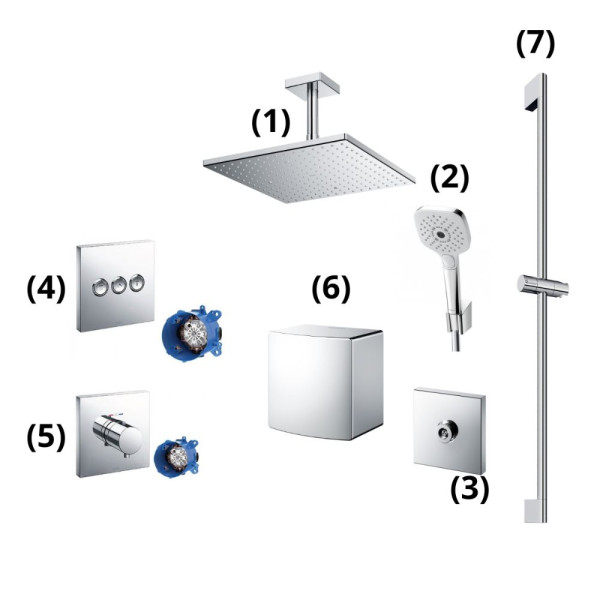 Bộ sen tắm âm tường 3 đường nước nhiệt độ TBW08003A1 TBW08008A (x4) TBW02006V TBW08009A TBW07018A TBV02105B TBN01001B (x2) TBV02402B