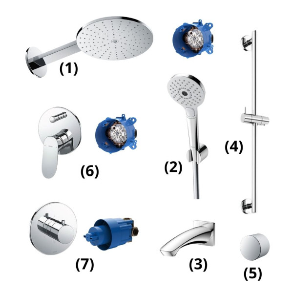 Bộ sen tắm âm tường 3 đường nước nhiệt độ TBW07004A TBN01002B TBW01010V TBG09001B TBW01016B TBW07020A TBG01304BA TBN01001B TBV01102B TBN01101B