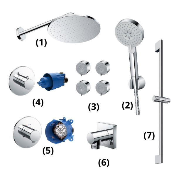 Bộ sen tắm âm tường 3 đường nước nhiệt độ TOTO TBW07003A TBW07009A TBW07017A (x4) TBV01102B TBN01101B TBV01406B TBN01001B TBW02013B TBW07019A