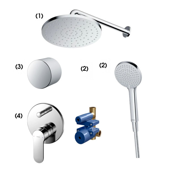 Bộ sen tắm âm tường 2 đường nước nóng lạnh TOTO TBS06304A TBS01304B1 TBW09010V TBW10000V TBW07020A