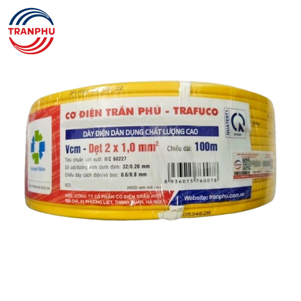Dây điện dẹt ruột đồng PVC Trần Phú 2x1mm2