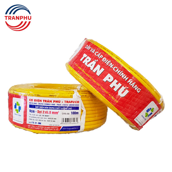 Dây điện dẹt ruột đồng PVC Trần Phú 2x6mm2