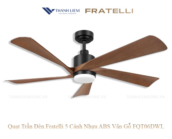 Quạt Trần Đèn Fratelli 5 Cánh Nhựa ABS Vân Gỗ FQT06DWL