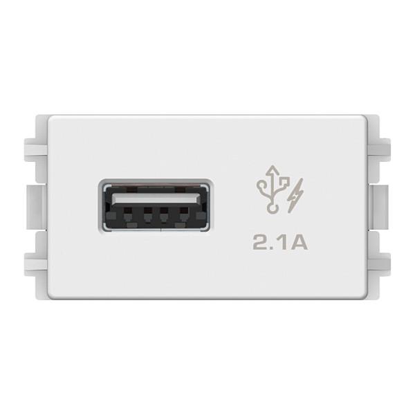 ổ sạc USB, loại đơn ,size S Zencelo A (8431USB_WE), màu trắng