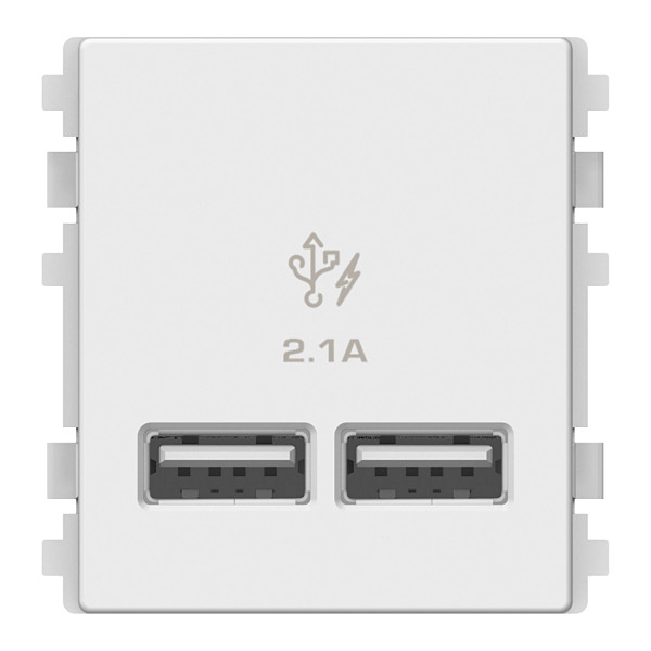 ổ sạc USB, loại đôi, size S Zencelo A (8432USB_WE) , trắng