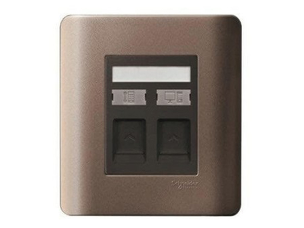 Bộ ổ cắm điện thoại và bộ ổ cắm mạng CAT6e E8432TDRJS_6SZ_G19