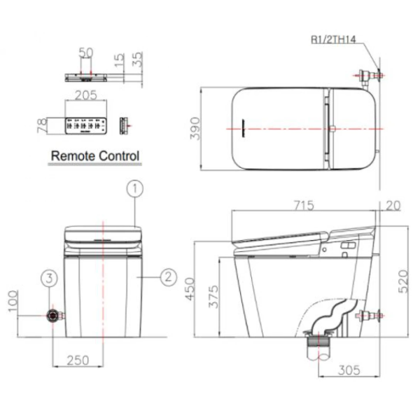 bon cau dien tu american standard kp-8312