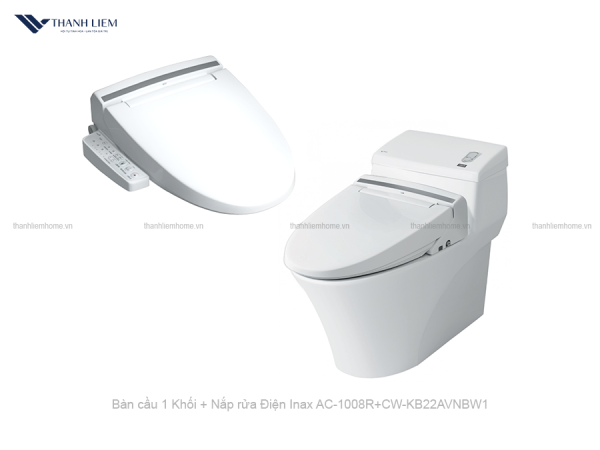 Bồn cầu 1 Khối Inax AC-1008R + Nắp rửa Điện CW-KB22AVN/BW1