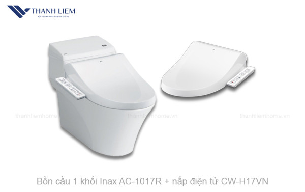 Bồn Cầu 1 Khối INAX AC-1017R + Nắp Điện Tử CW-H17VN