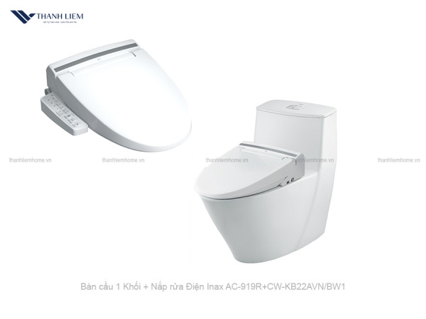 Bồn cầu 1 Khối Inax AC-919R + Nắp rửa Điện CW-KB22AVN/BW1