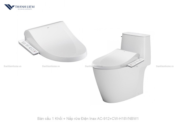Bồn cầu 1 Khối Inax AC-912 + Nắp rửa Điện CW-H18VN