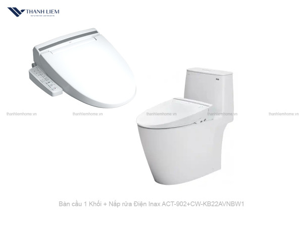 Bồn cầu 1 Khối Inax ACT-902 + Nắp rửa Điện CW-KB22AVN/BW1