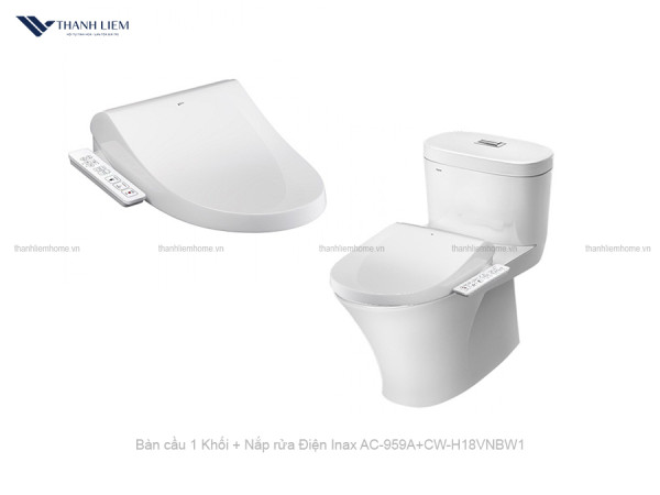 Bồn cầu 1 Khối Inax AC-959A + Nắp rửa Điện CW-H18VN