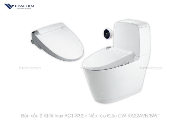 Bàn cầu 2 Khối Inax ACT-832 + Nắp rửa Điện CW-KA22AVN/BW1