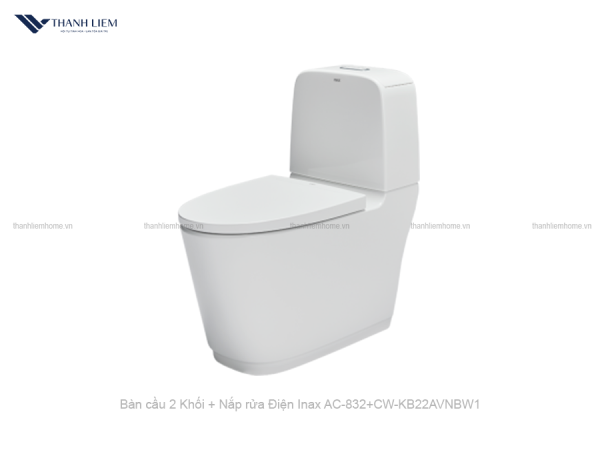 Bồn cầu 2 Khối Inax AC-832 + Nắp rửa Điện CW-KB22AVN/BW1