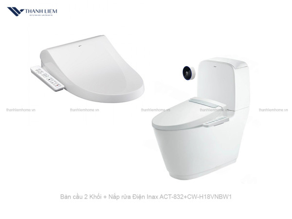 Bồn cầu 2 Khối Inax ACT-832 + Nắp rửa Điện CW-H18VN