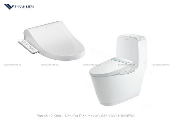 Bồn cầu 2 Khối Inax AC-832 + Nắp rửa Điện CW-H18VN