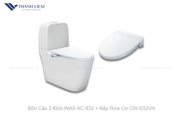 Bồn Cầu 2 Khối INAX AC-832 + Nắp Rửa Cơ CW-S32VN